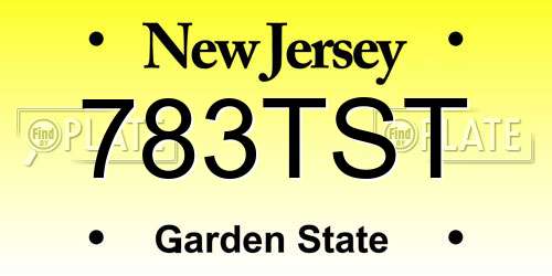 783TST New Jersey License Plate