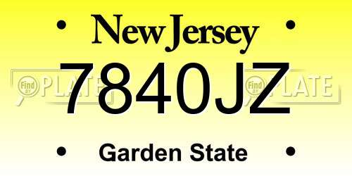 7840JZ New Jersey License Plate