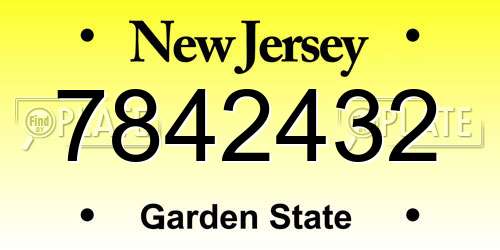 7842432 New Jersey License Plate