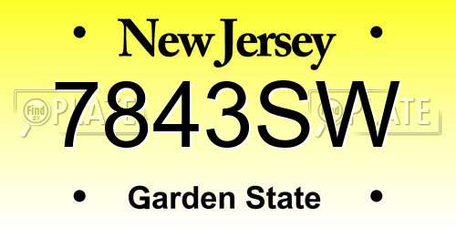 7843SW New Jersey License Plate