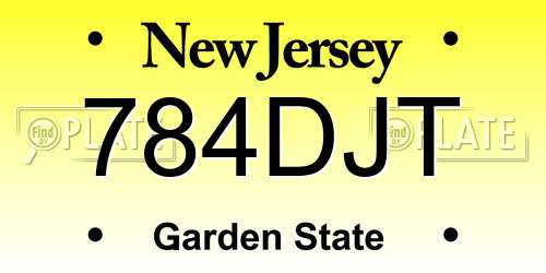 784DJT New Jersey License Plate