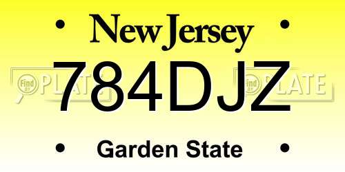 784DJZ New Jersey License Plate