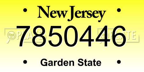 7850446 New Jersey License Plate