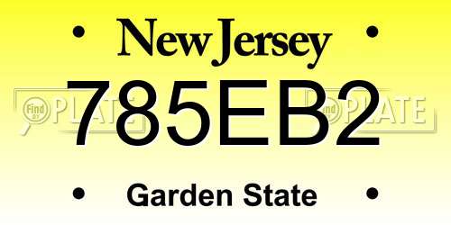785EB2 New Jersey License Plate