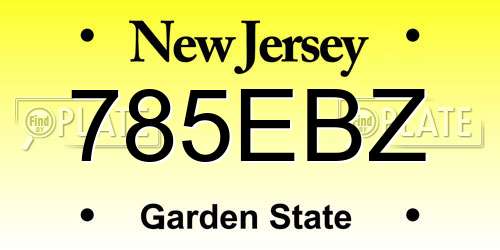 785EBZ New Jersey License Plate