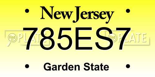 785ES7 New Jersey License Plate