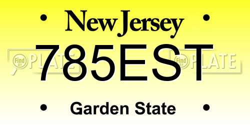 785EST New Jersey License Plate