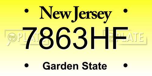 7863HF New Jersey License Plate