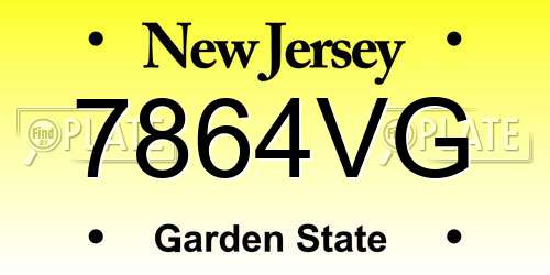 7864VG New Jersey License Plate