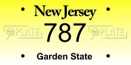 787 New Jersey License Plate
