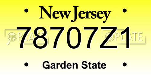78707Z1 New Jersey License Plate