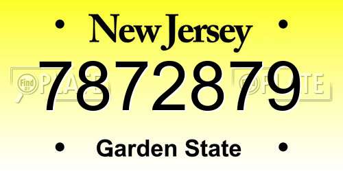 7872879 New Jersey License Plate