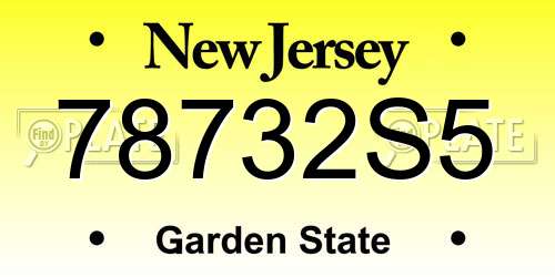 78732S5 New Jersey License Plate