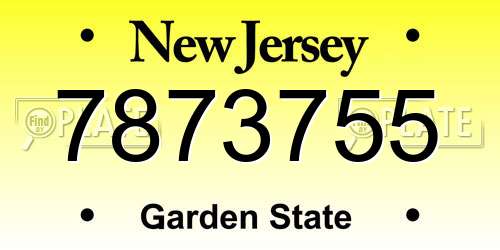 7873755 New Jersey License Plate