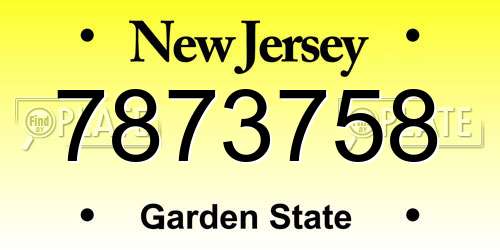 7873758 New Jersey License Plate