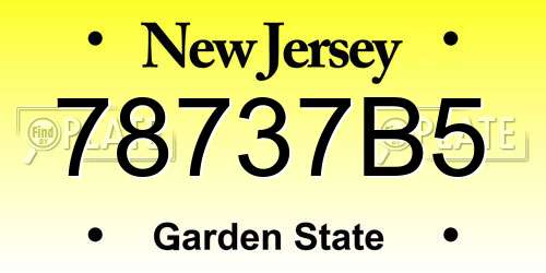 78737B5 New Jersey License Plate