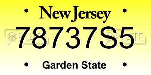 78737S5 New Jersey License Plate
