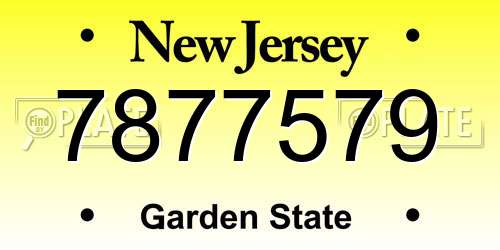 7877579 New Jersey License Plate