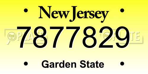 7877829 New Jersey License Plate