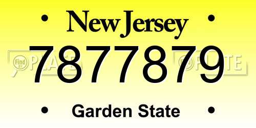 7877879 New Jersey License Plate