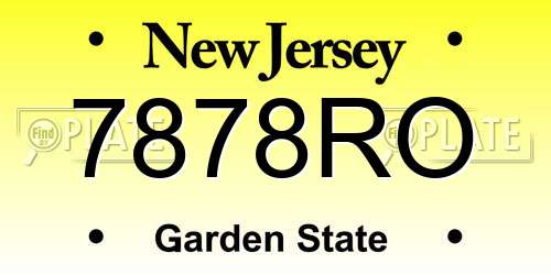 7878RO New Jersey License Plate