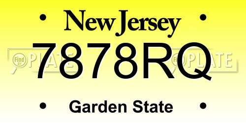 7878RQ New Jersey License Plate