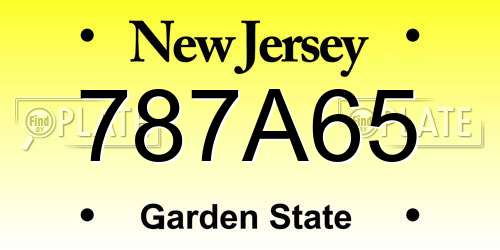 787A65 New Jersey License Plate