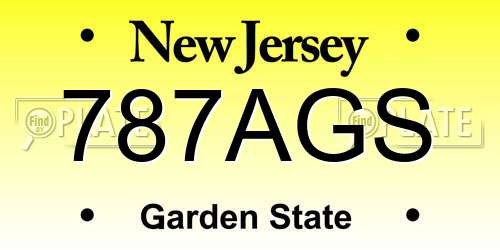 787AGS New Jersey License Plate