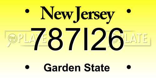 787I26 New Jersey License Plate