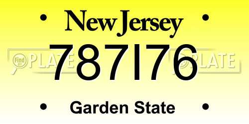 787I76 New Jersey License Plate