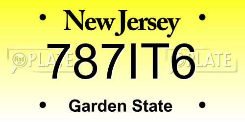 787IT6 New Jersey License Plate