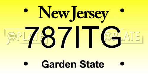 787ITG New Jersey License Plate
