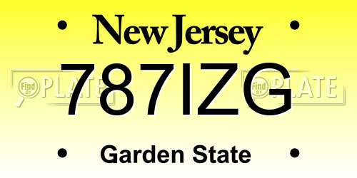 787IZG New Jersey License Plate