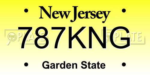 787KNG New Jersey License Plate