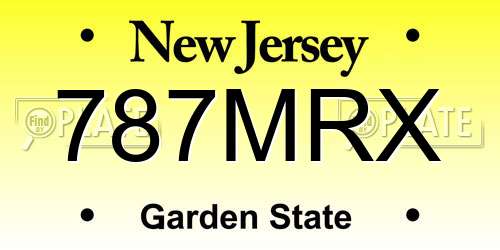 787MRX New Jersey License Plate