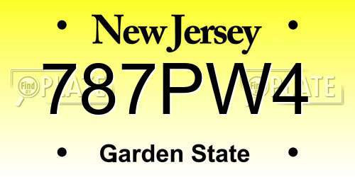 787PW4 New Jersey License Plate