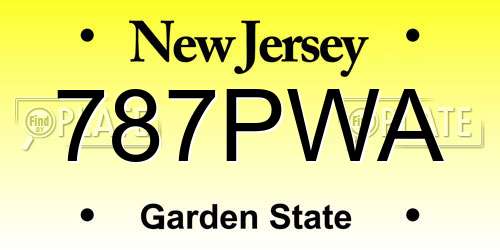 787PWA New Jersey License Plate