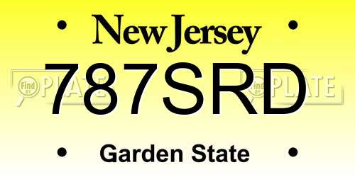 787SRD New Jersey License Plate