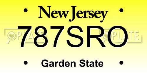 787SRO New Jersey License Plate