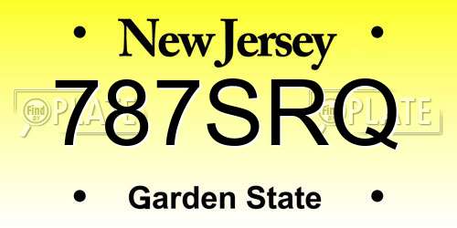 787SRQ New Jersey License Plate