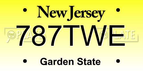 787TWE New Jersey License Plate