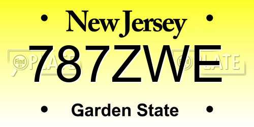 787ZWE New Jersey License Plate