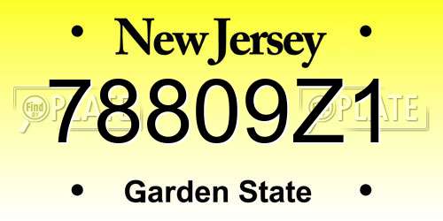 78809Z1 New Jersey License Plate