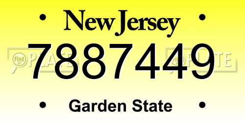 7887449 New Jersey License Plate