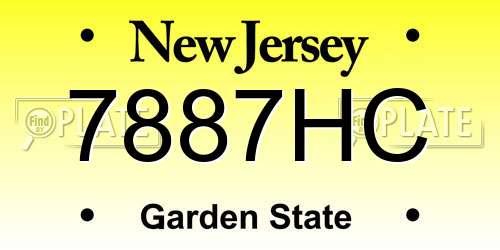 7887HC New Jersey License Plate