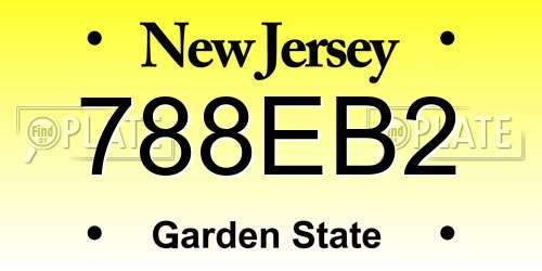 788EB2 New Jersey License Plate