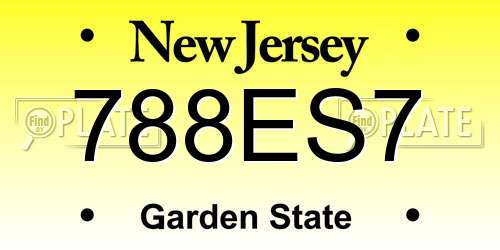 788ES7 New Jersey License Plate