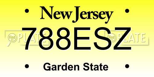 788ESZ New Jersey License Plate