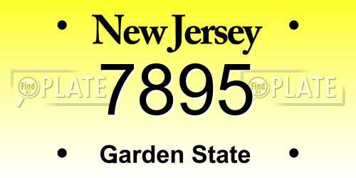 7895 New Jersey License Plate