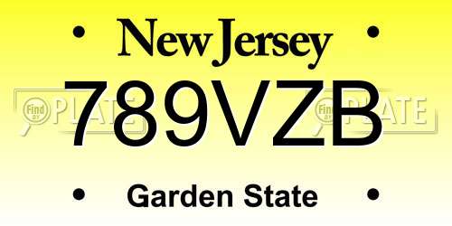 789VZB New Jersey License Plate